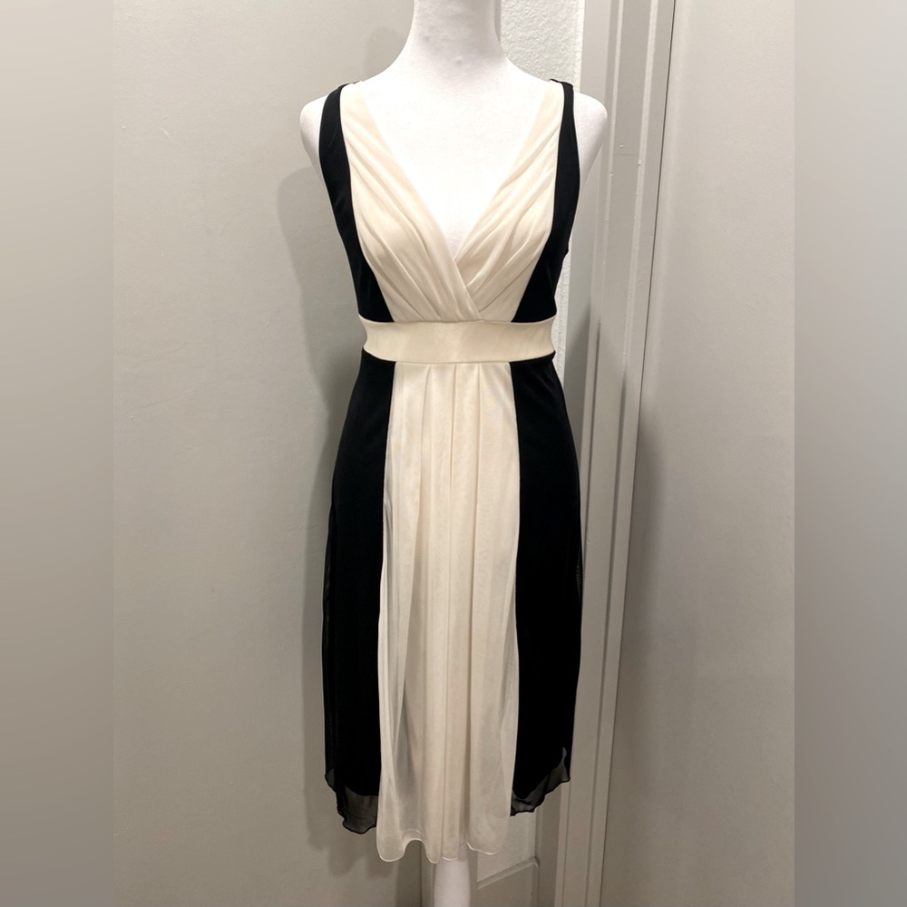 VTG '90s Y2K Ruby Rox Black & Cream Knee-Length Dress - Med